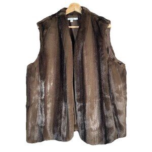 $179 Chico's Faux Fur Vest Sz 4 (XXL) Ultra Soft & Silky Winter Cabin Penny Lane